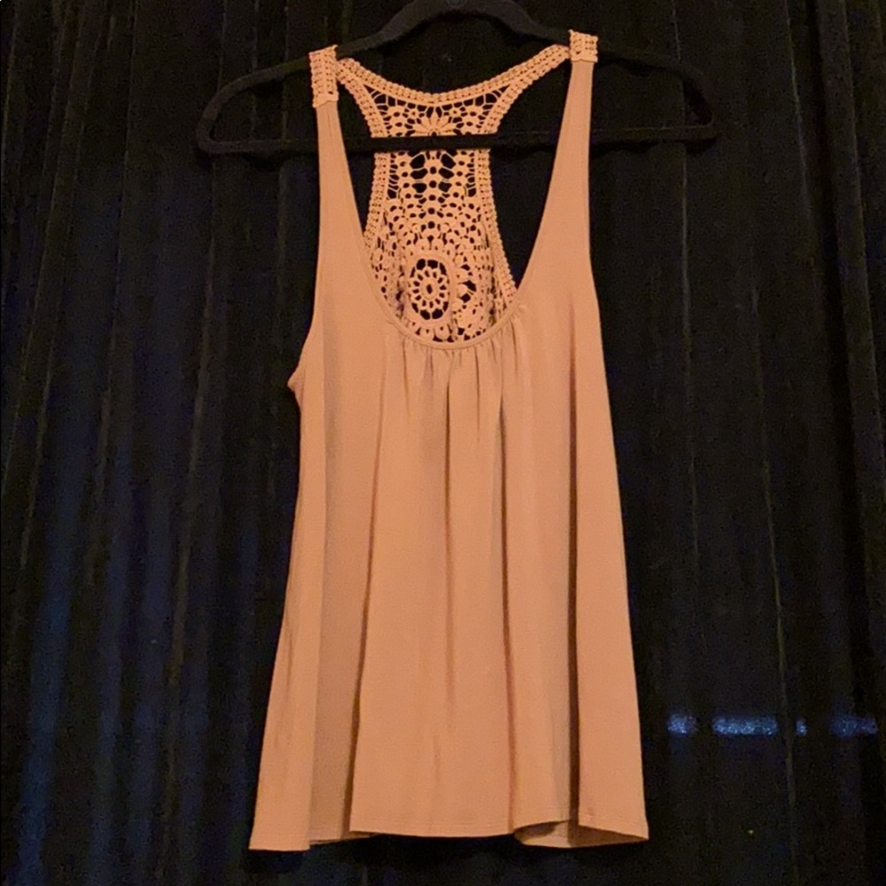Flowy Brown Crochet Tank